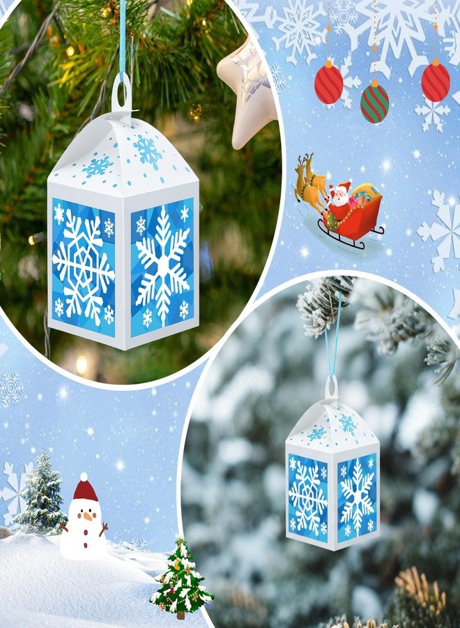 Yaomiao 12 Sets Snowflake Crafts Winter Tissue Paper Crafts Kits Make Your Own Winter Lanterns Hanging Ornaments for Holiday Xmas Tree Christmas Decoration - Image 5